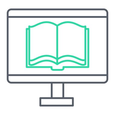 çevrimiçi kitap ikonu vektör illüstrasyonu