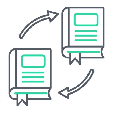 kitap değişim simgesi, vektör illüstrasyonu