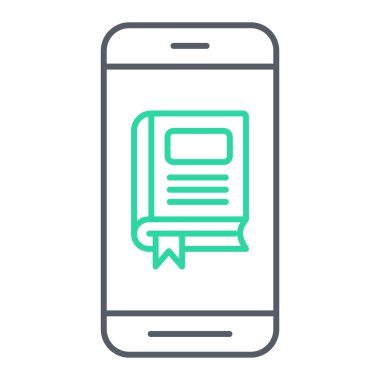 İnce çizgi sembollü akıllı telefon. doğrusal özet biçimi