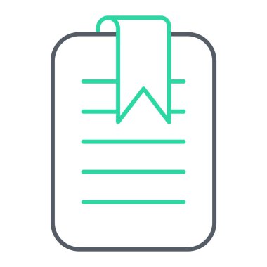 Liste simgesi olan pano. Web için belge vektör çizgisi simgelerinin özet çizimi