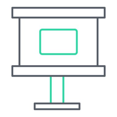 LCD ekran simgesi. Web için izleyici vektör çizgisi simgelerinin özet çizimi