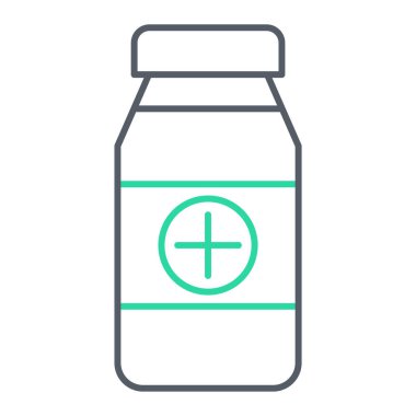 İlaç şişesi ikonu. İnternet için hap vektör simgelerinin basit çizimi