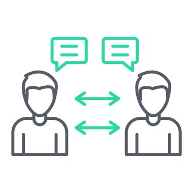 konuşma vektörü ince çizgi simgesi