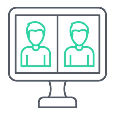 kullanıcı arayüzü simgesi. Kadın profili ve insan kafası olan bir insan avatarı. Yalnız tasarım. vektör illüstrasyonu