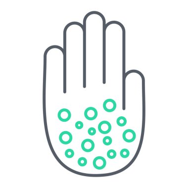 Virüs koruma vektörü illüstrasyonuyla el