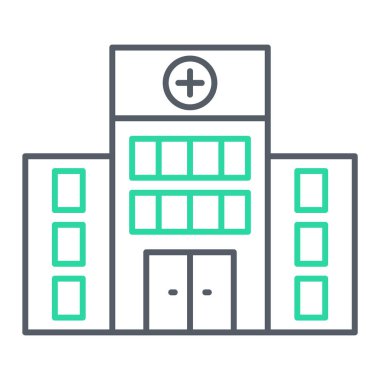 Hastane binası ikon vektör illüstrasyonu