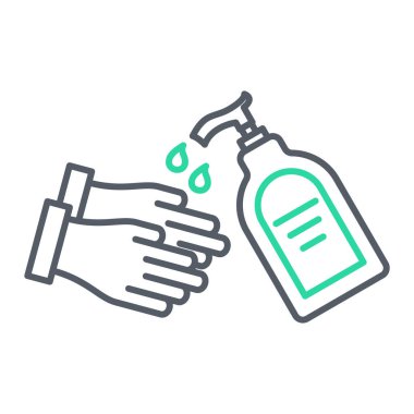 El yıkama ipi ikonu. Temizlik ve bakım teması. Yalnız tasarım. vektör illüstrasyonu