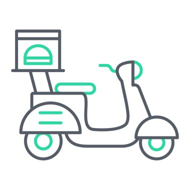 Scooter vektör simgesi. Çizgi çizimi grafik ve web tasarımı için izole edildi.