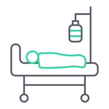 Hastane yatağı ikon vektör illüstrasyonu