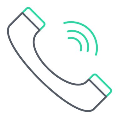Telefon çağrı ikonu. Web için telefon ahizesi vektör simgelerinin basit çizimi
