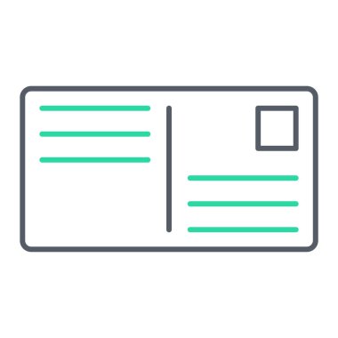 Kartpostal simgesi vektör illüstrasyonu