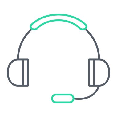 Web ve mobil uygulaması tasarımı, kulaklık logo kavramı için beyaz arka plan üzerinde izole kulaklık simge vektör