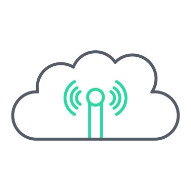 Bulut hesaplama simgesi vektör illüstrasyonu