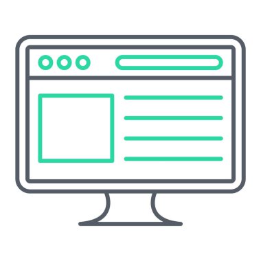 Bilgisayar monitörü simgesi. vektör illüstrasyonu