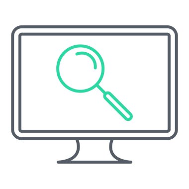 Arama işareti simgesi olan büyüteç. vektör illüstrasyonu