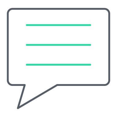 Sohbet balonu simgesi, vektör illüstrasyonu