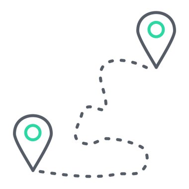 Harita iğne simgesi. konum belirleyici sembol. düz tasarım biçimi.