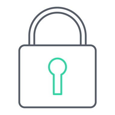 Asma kilit simgesi. Güvenlik sembolü. vektör illüstrasyonu