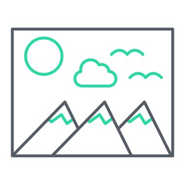 Bir dağ simgesinin vektör çizimi