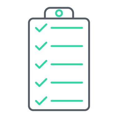 Kontrol listesi simgesi. Web için kontrol listesi vektör simgelerinin basit illüstrasyonu