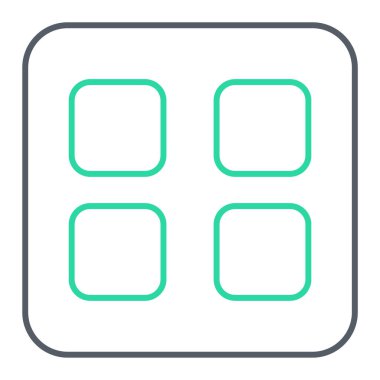 kare çerçeve simgesi. Ağ için kılavuz vektör simgelerinin özet çizimi