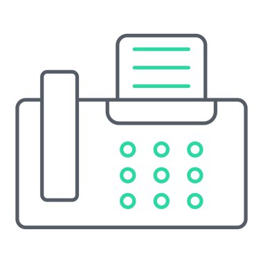 faks simgesi vektörü web ve mobil uygulama tasarımınız için beyaz arkaplanda izole edildi, yazıcı logosu kavramı