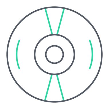 CD disk simgesi. Web için vinil disk vektör simgelerinin özet çizimi