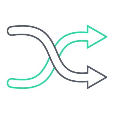 Eğri çizgi okları beyaz arkaplanda izole edilmiş. vektör illüstrasyonu.