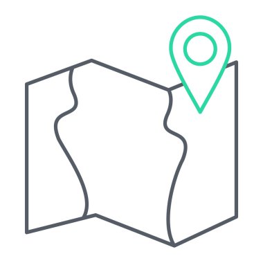 Harita konumu simgesi. Web için GPS navigasyon vektör simgelerinin özet çizimi