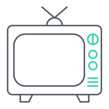 Televizyon ikonu. Web için televizyon vektör simgelerinin özet çizimi