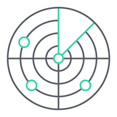 hedef simgesi. Web için radar vektör simgelerinin özet çizimi
