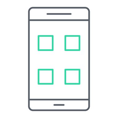akıllı telefon simgesi vektörü web ve mobil uygulama tasarımı için beyaz arkaplanda izole edilmiş, aygıt logosu konsepti