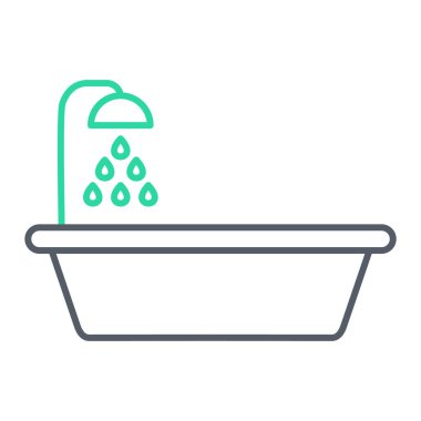 Küvet ikonu vektör illüstrasyonu