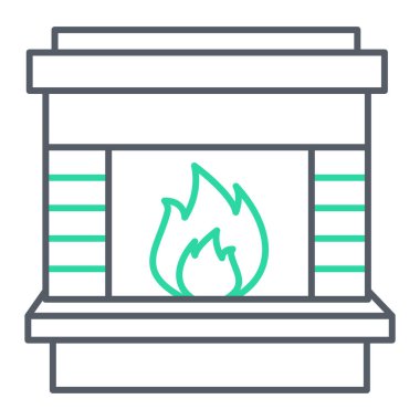 Şömine. Web simgesi basit illüstrasyon