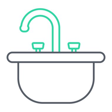 Küvet ikonu vektör illüstrasyonu