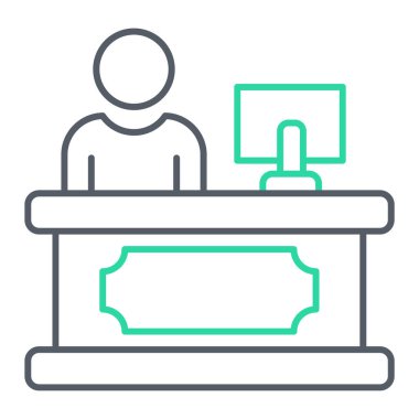 iş ve finans çizgisi simgesi, vektör illüstrasyonu