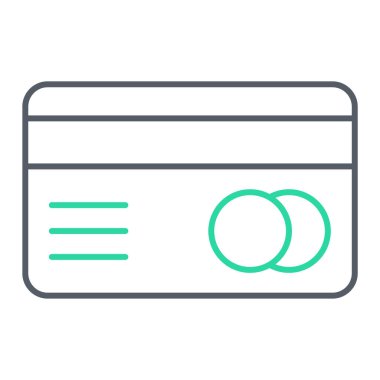 Kredi kartı ikonu. Web için nakit vektör simgelerinin özet çizimi