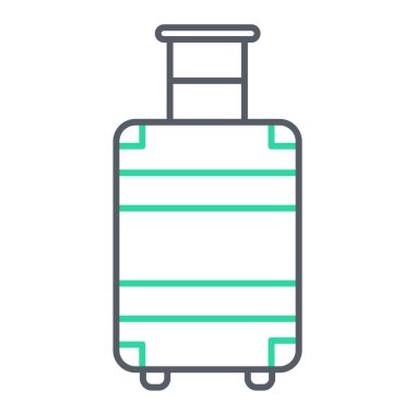 seyahat valizi simgesi. ana hatlı bagaj bagaj vektör çizimi.