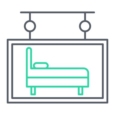 yatak çizgisi simgesi, vektör illüstrasyonu