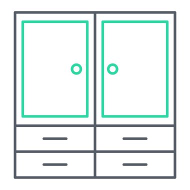 Gardırop. Web simgesi basit illüstrasyon