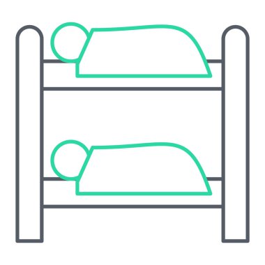 yatak simgesi vektörü web ve mobil uygulama tasarımınız için beyaz arkaplanda izole edildi, uyku koltuğu logosu konsepti