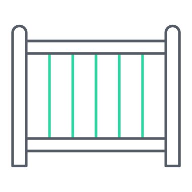 bebek beşiği ikonu. Web için beşik yatak vektör simgelerinin özet çizimi