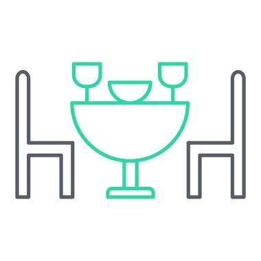 Masa restoranı ve yemek teması. vektör illüstrasyonu