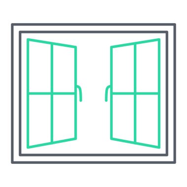 Pencere simgesi. düz dizayn. vektör illüstrasyonu.