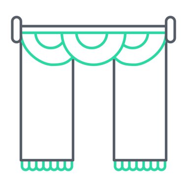 perde ikonu. Web için havlu vektör sembolü kaynak elementlerinin özet çizimi