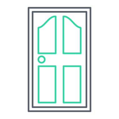 beyaz arkaplanda izole edilmiş kapı simgesi vektörü 