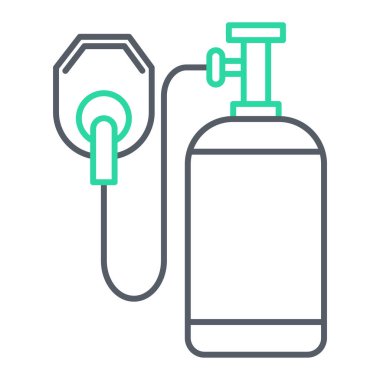 Su pompası ikonu. Web için oksijen şişe vektör çizgisi simgelerinin özet çizimi