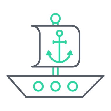 Gemi. Web simgesi basit illüstrasyon