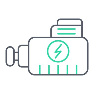 pil simgesi. Web için elektrik ısıtıcı vektör çizgisi simgelerinin özeti