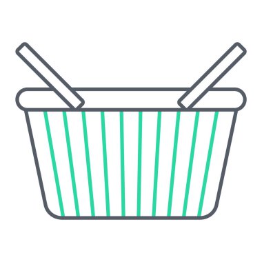 Alışveriş sepeti ikonu. Web için süpermarket troleybüs vektör simgelerinin basit çizimi